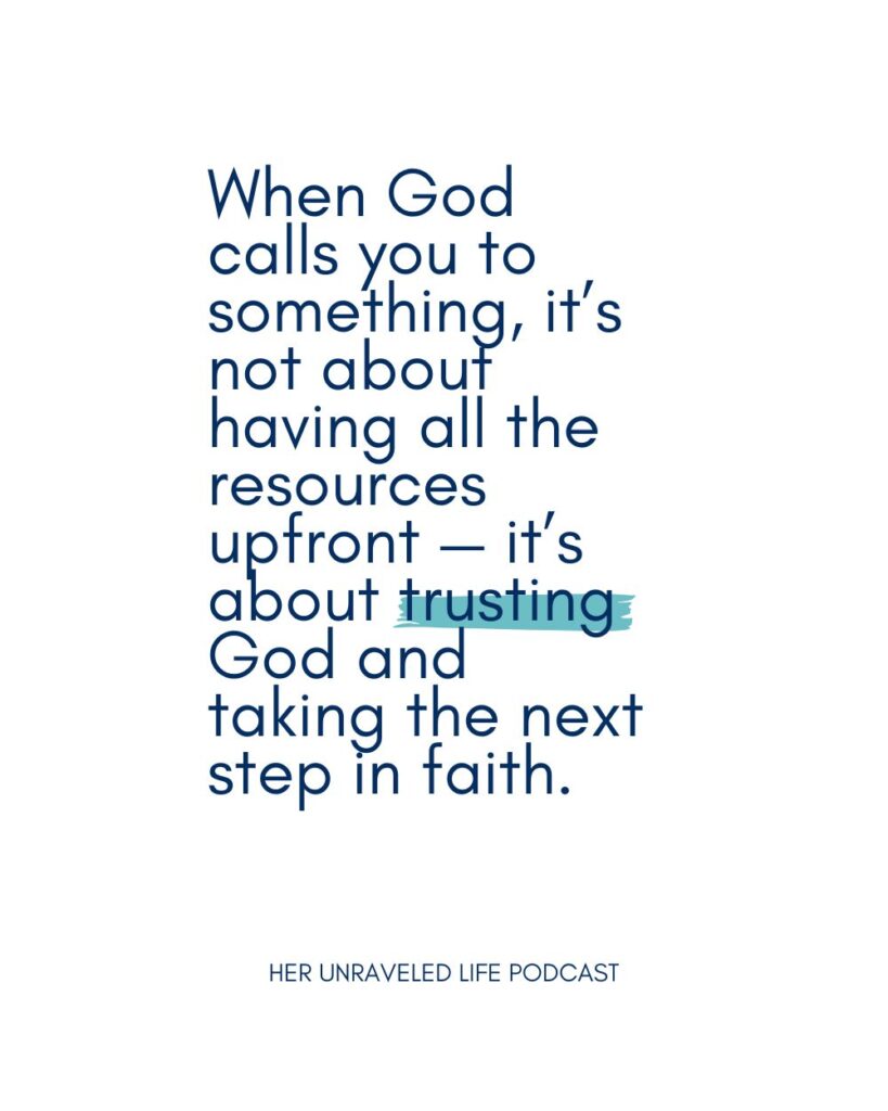 faith and trust in Gods provision