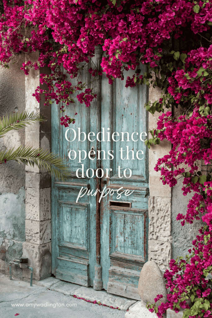 Obedience opens the door to purpose
